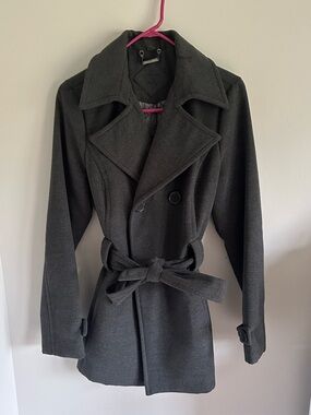 Women’s Grey Belted Pea Coat